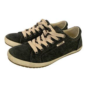 TAOS Star Charcoal Wash Canvas Comfort Sneakers Shoes Women's Size 8